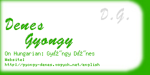 denes gyongy business card